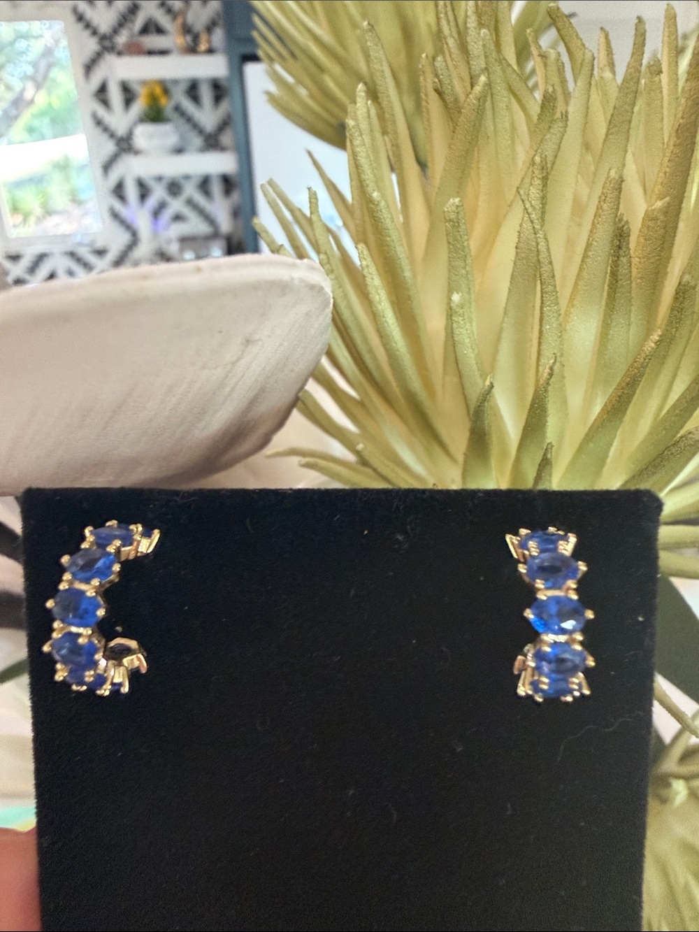 Macy's Gold-Tone Earrings with Blue Stones